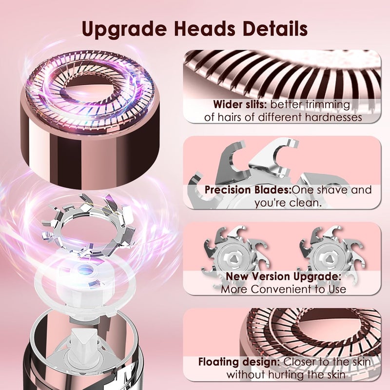 gurelax Replacement Heads for Flawless Finishing Touch Facial Hair Remover, Gen 3 Replacement Blades for Women, New Version 18K Gold Replacement Blades Refill - Image 3